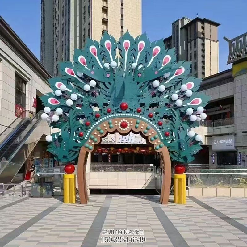 喷漆效果-欧式不锈钢门头雕塑花园