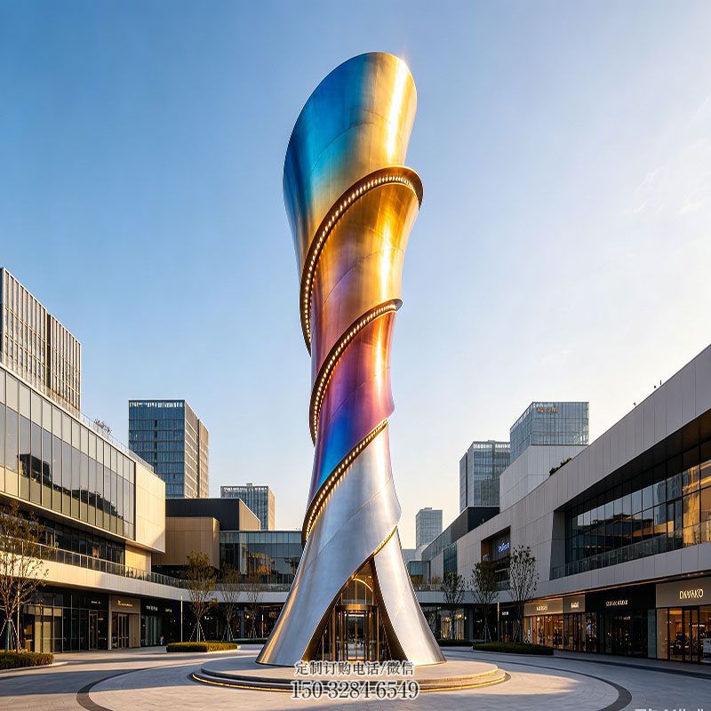 房地产展品-街头不锈钢门头雕塑抽象